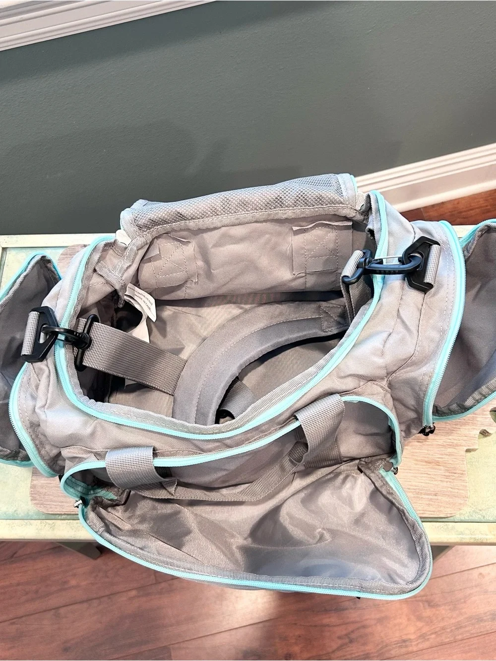 Cabela's Catch-All Gear Bag Gray/Teal Soft Tackle Bag, Range Bag, Small Duffel